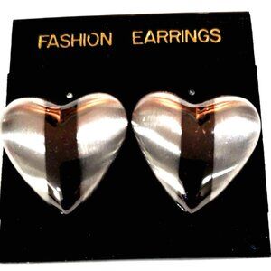 Black Silver Dual-Tone Stud Earrings Modern Stripe Design, 1"x1” Fashion Jewelry